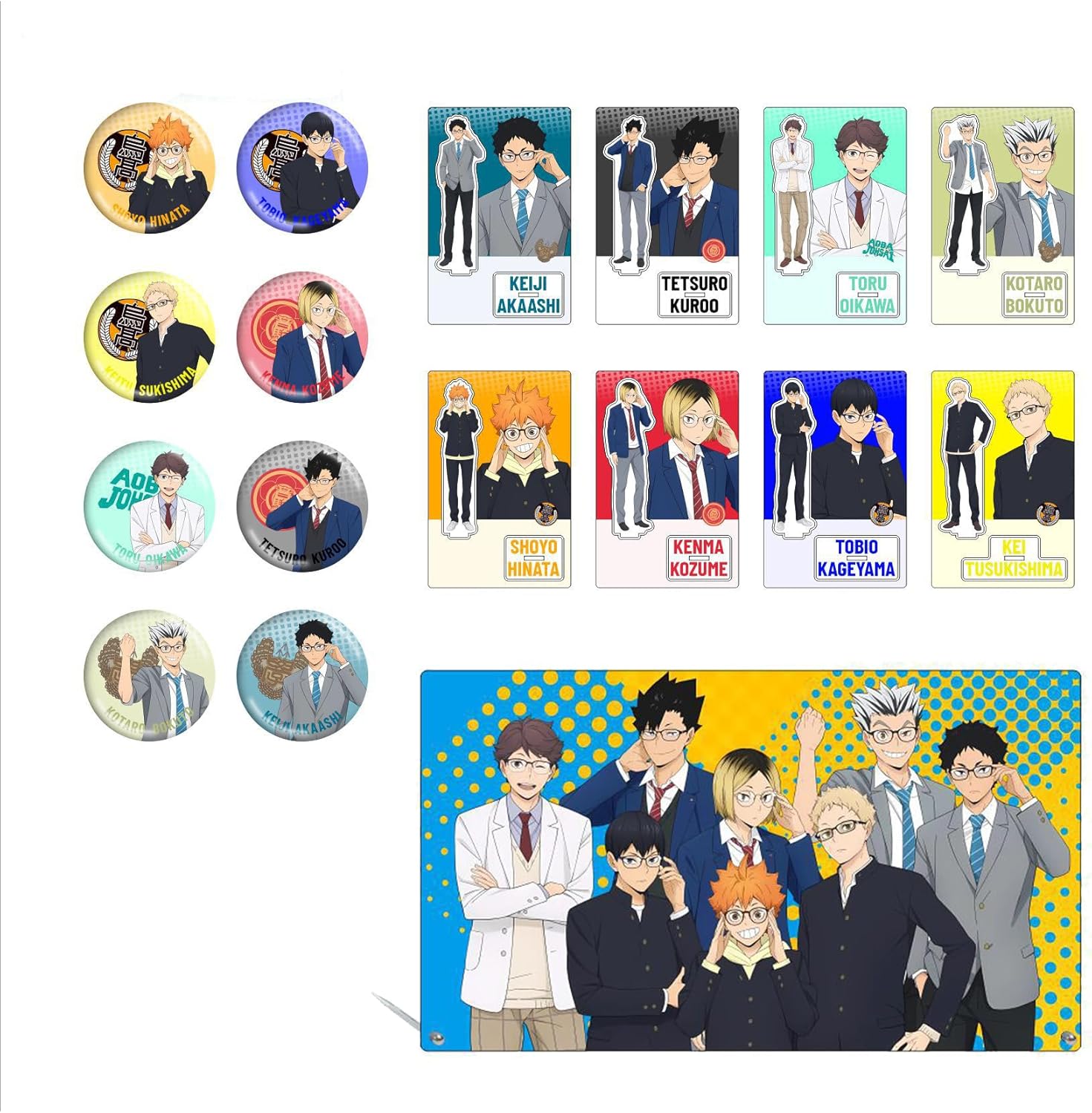 ②⑱ ハイキュー 日向 影山 及川 月島 山口 研磨 西谷 木兎 赤葦 缶